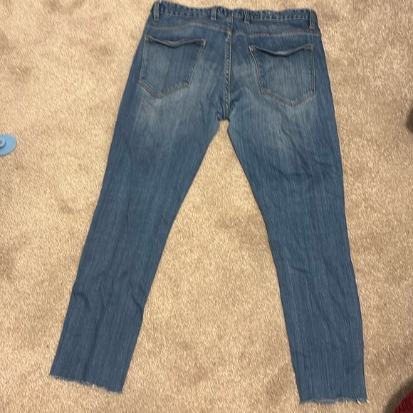 Topman  Stretch skinny loose hem ankle style high waisted jeans  Sz 32 - Picture 3 of 14